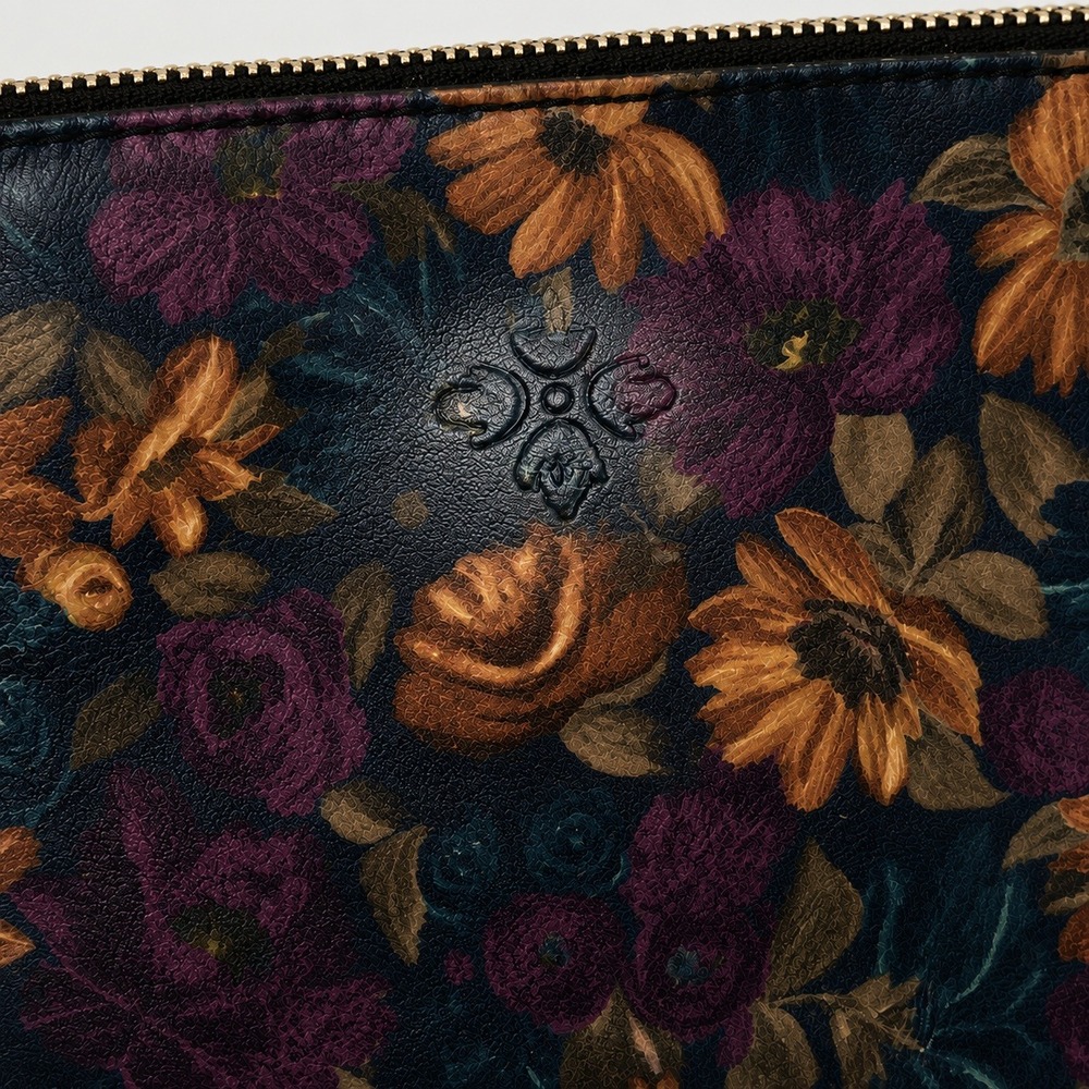Patricia Nash Leather Floral Wristlet Clutch Bag Multicolored Zip Pouch - Picture 3 of 8